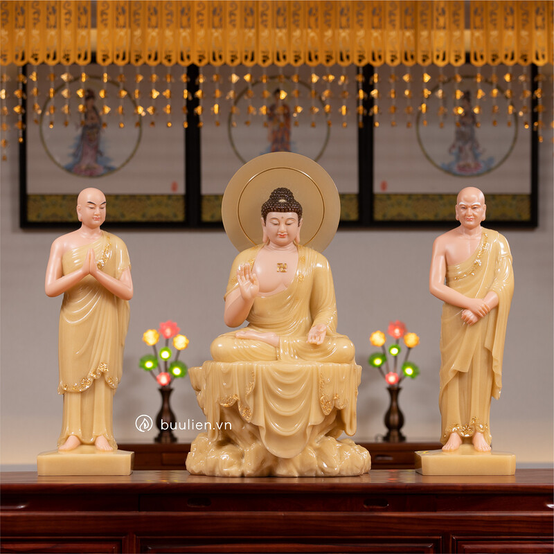 Tượng Đức Phật Bổn Sư Thích Ca Thuyết Pháp Thạch Anh Vàng Tụ