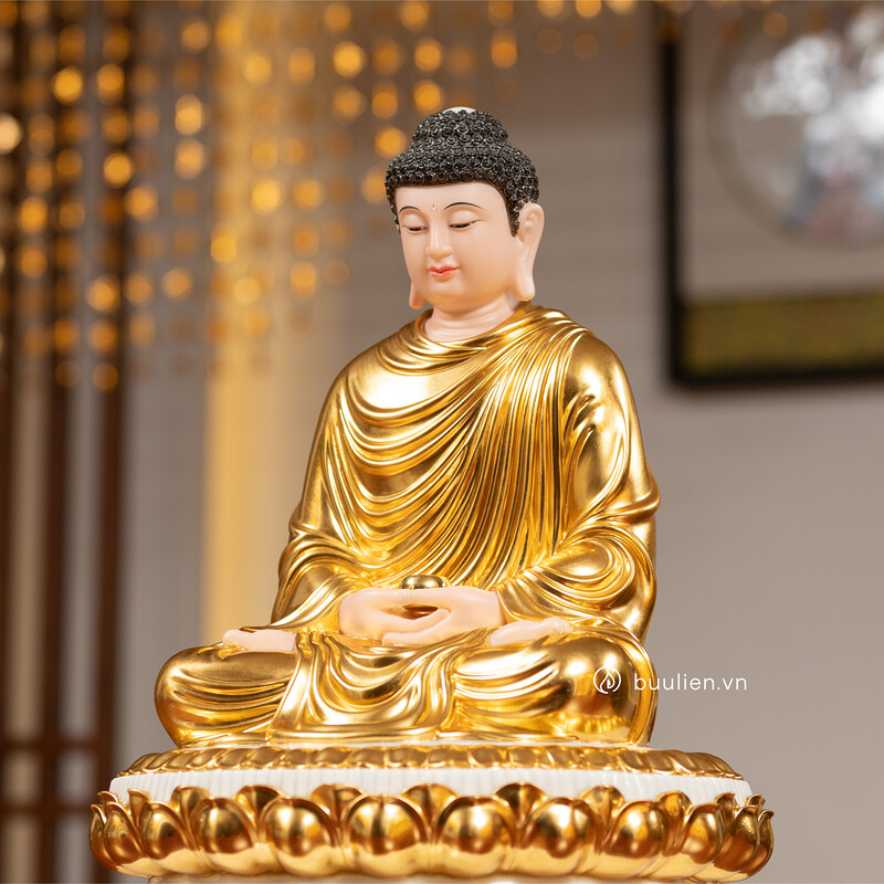 Tượng Đức Phật Bổn Sư Thích Ca Nguyên Áo Thếp Vàng