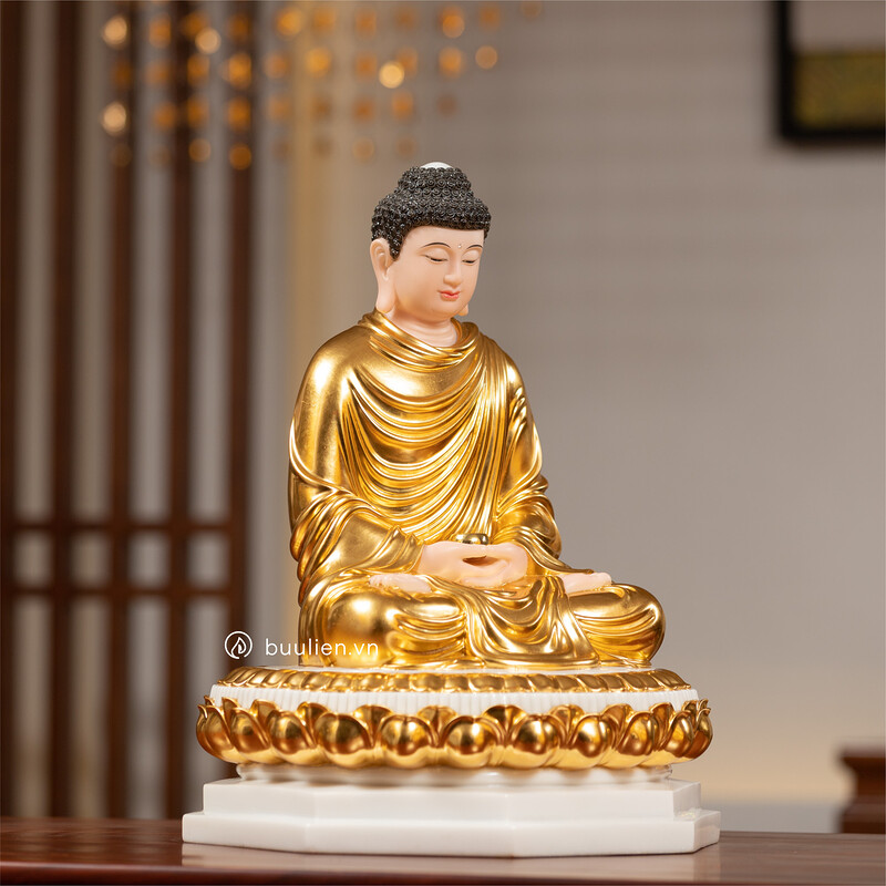 Tượng Đức Phật Bổn Sư Thích Ca Nguyên Áo Thếp Vàng