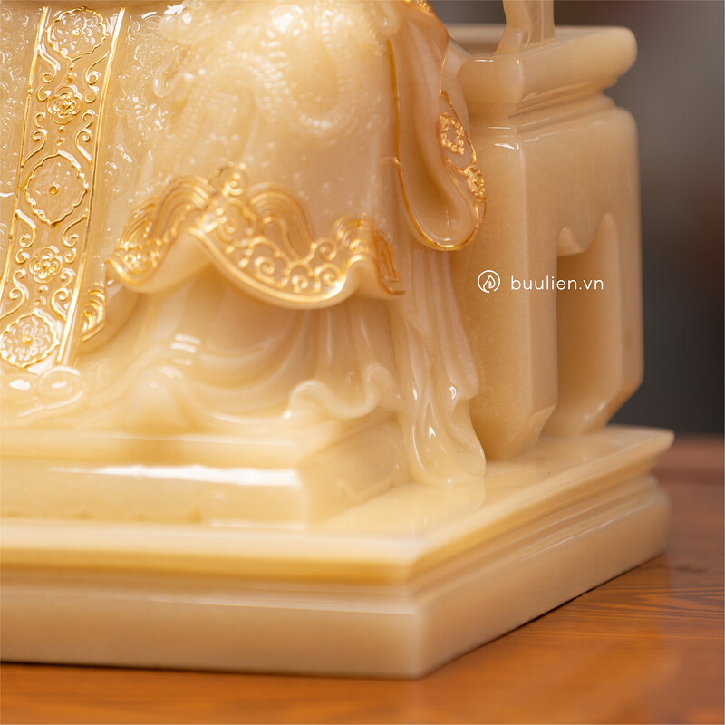 Tượng Mẹ Sanh - Cửu Thiên Huyền Nữ Thạch Anh Vàng Tụ Hoa