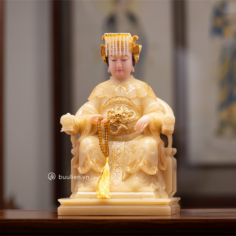 Tượng Mẹ Sanh - Chúa Tiên Chúa Ngọc Thạch Anh Vàng Tụ Hoa