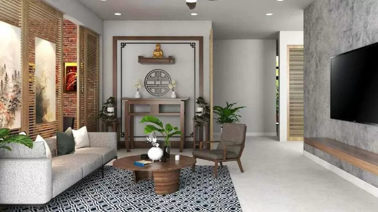 Cách bố trí bàn thờ ở phòng khách nhà ống